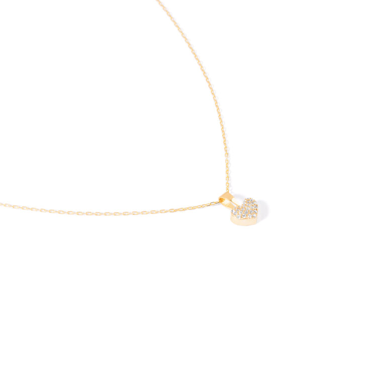 گردنبند طلا قلب نگین دار گالری طلا پرسته