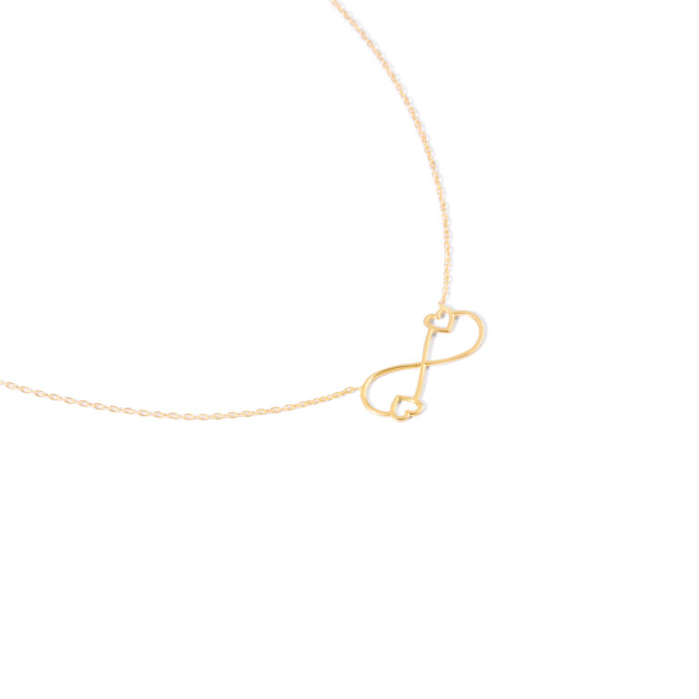 گردنبند طلا قلب و بی نهایت گالری طلا پرسته