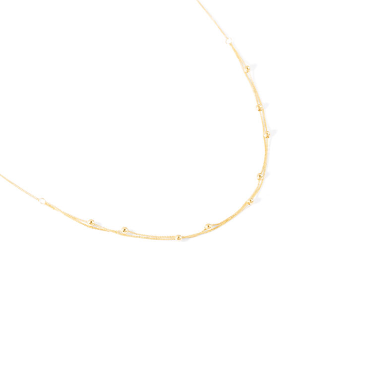 گردنبند طلا دو دور زنجیری گوی گالری طلا پرسته