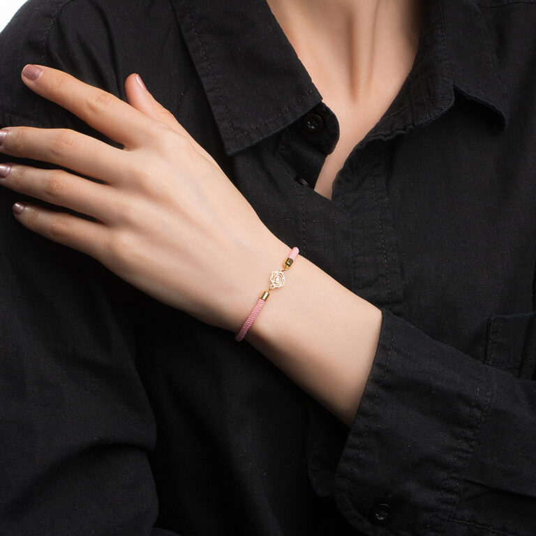 دستبند طلا بافت گل رز گالری طلا پرسته