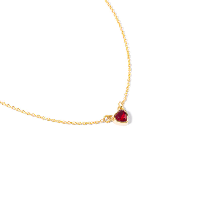 گردنبند طلا قلب تک نگین گالری طلا پرسته