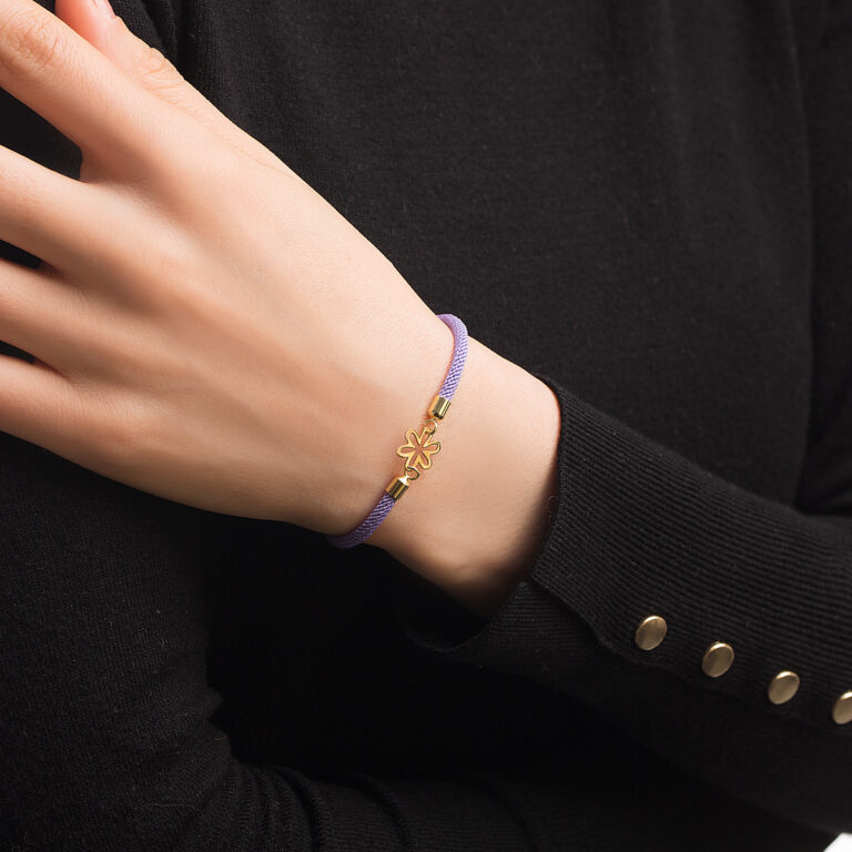 دستبند طلا بافت گل گالری طلا پرسته