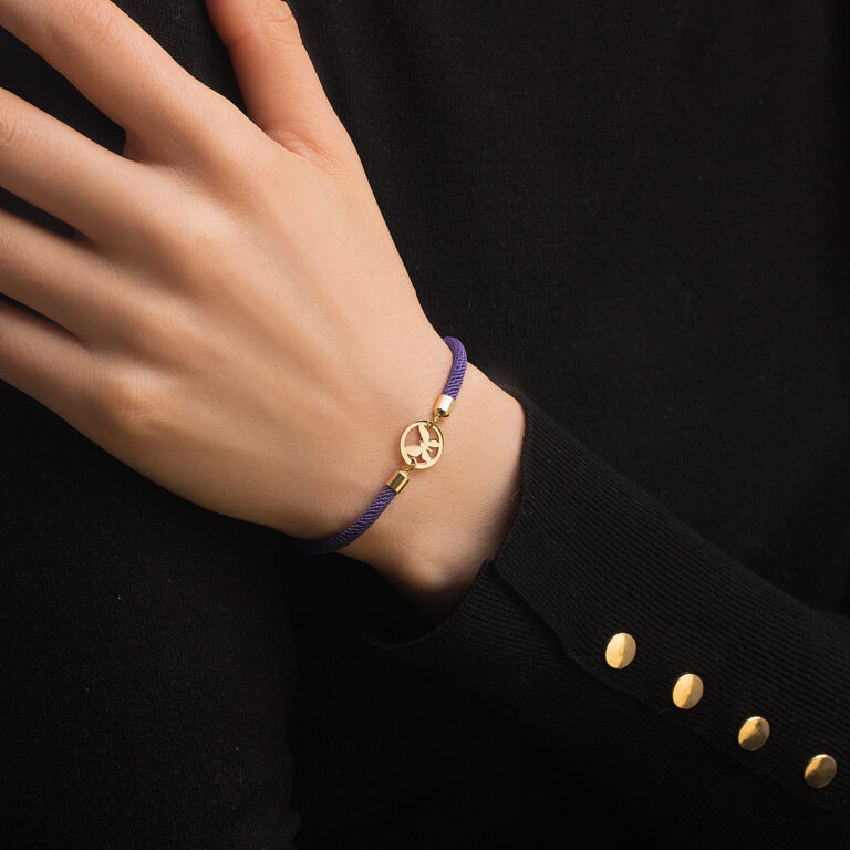 دستبند طلا بافت پروانه گالری طلا پرسته