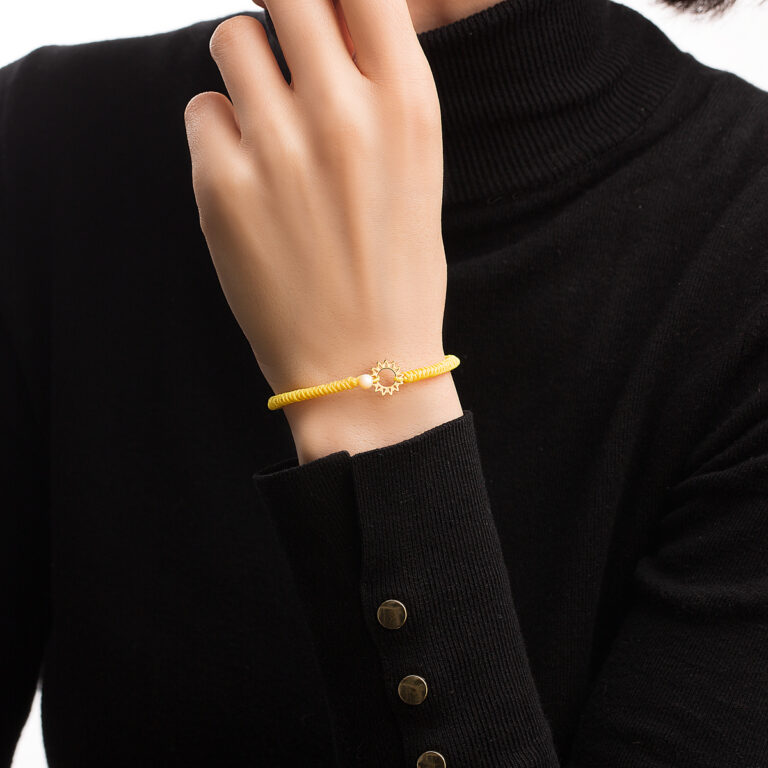 دستبند طلا بافت خورشید گالری طلا پرسته