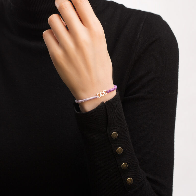 دستبند طلا بافت سه قلب گالری طلا پرسته