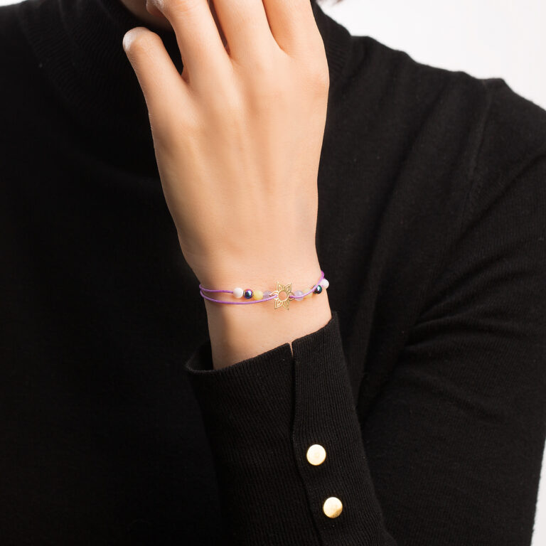 دستبند طلا بافت گل گالری طلا پرسته