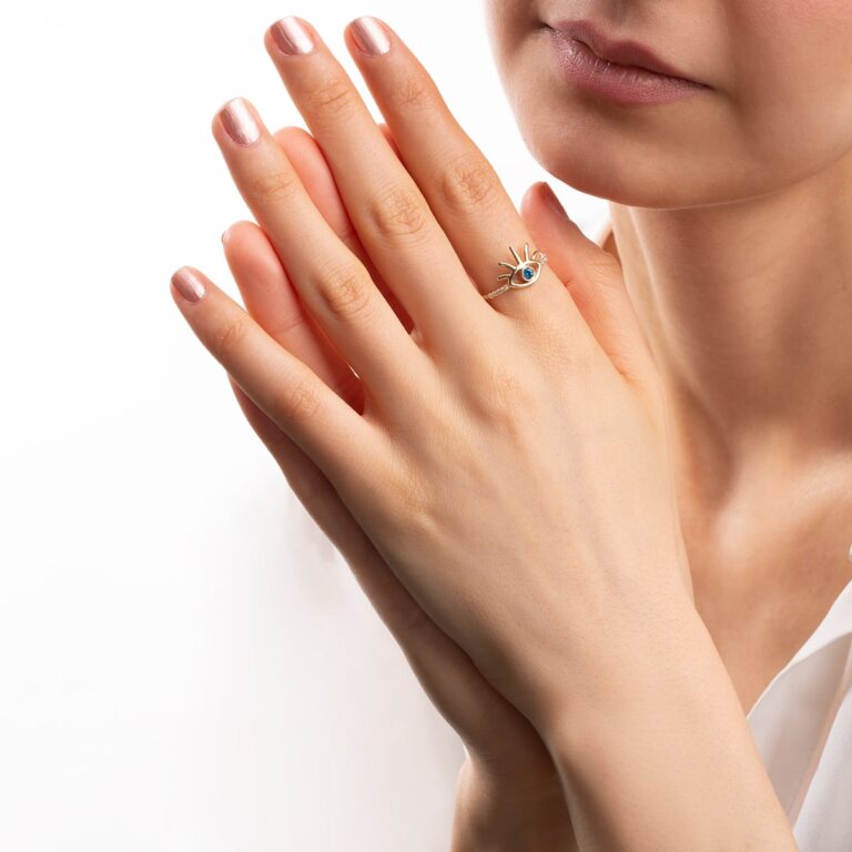 انگشتر طلا چشم نگین دار گالری طلا پرسته