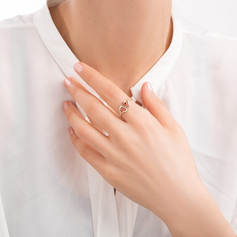 انگشتر طلا دو قلب گالری طلا پرسته