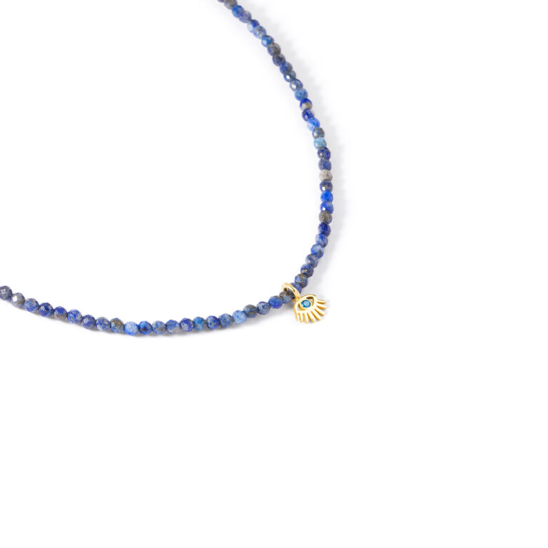 گردنبند طلا سنگی چشم گالری طلا پرسته