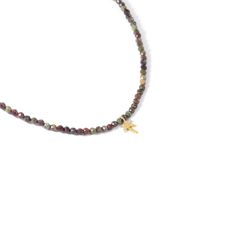 گردنبند طلا سنگی نخل گالری طلا پرسته