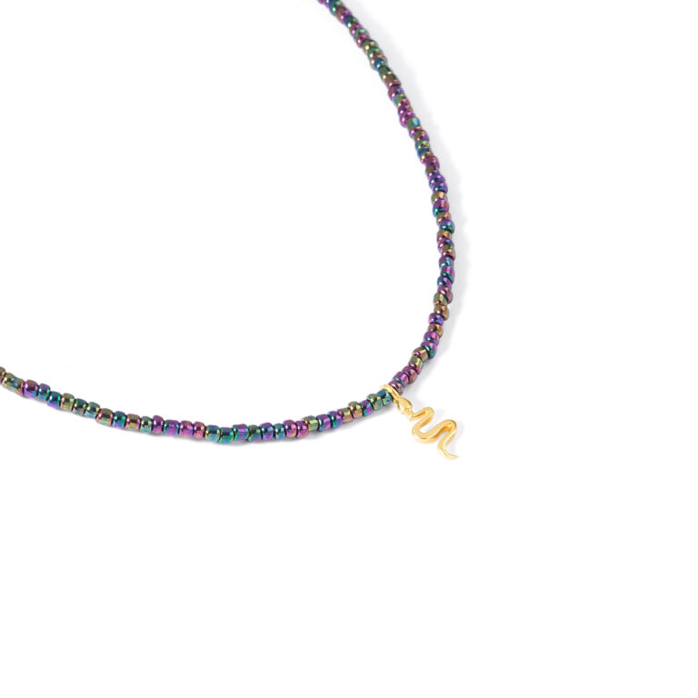 گردنبند طلا سنگی مار گالری طلا پرسته