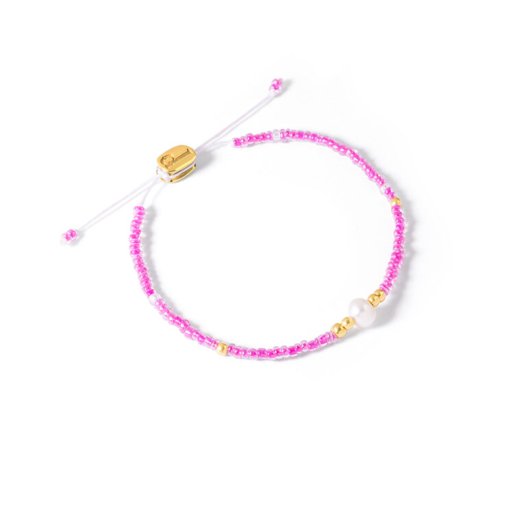 دستبند طلا سنگی گوی و مروارید گالری طلا پرسته