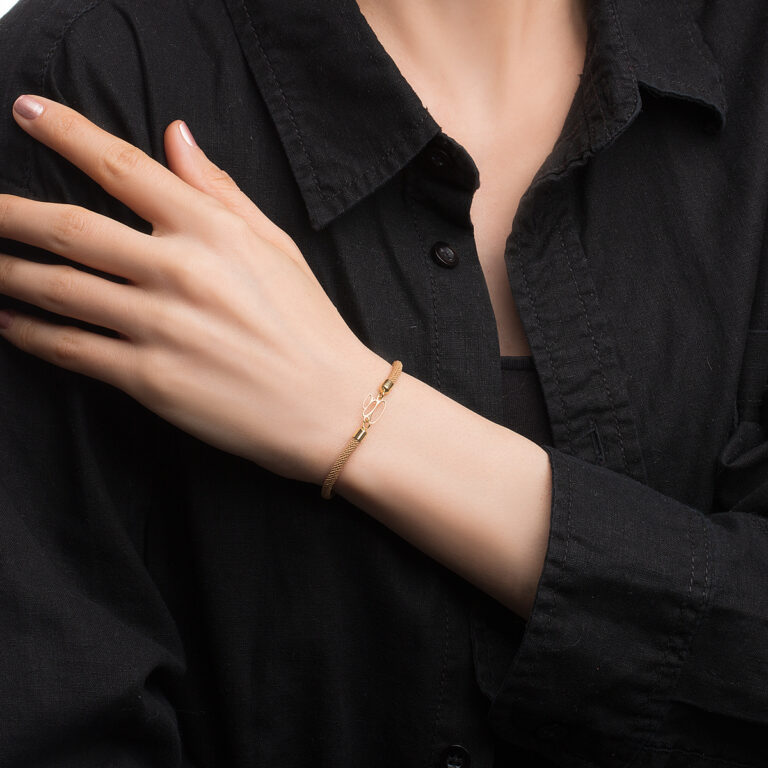 دستبند طلا بافت مهرا گالری طلا پرسته