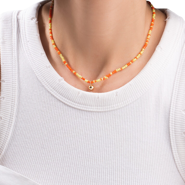 گردنبند طلا سنگی گوی گالری طلا پرسته