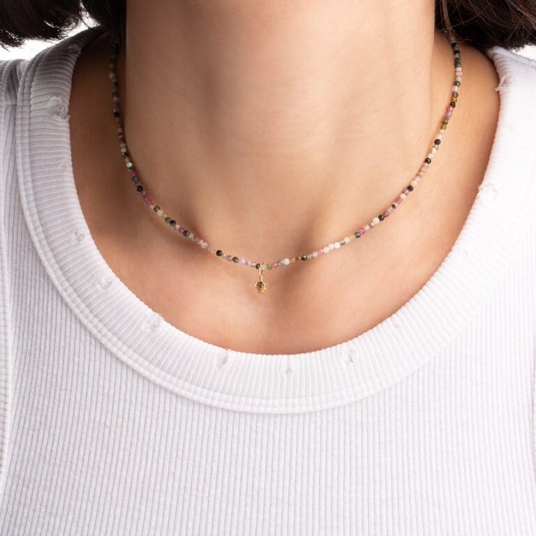 گردنبند طلا سنگی لاک پشت گالری طلا پرسته