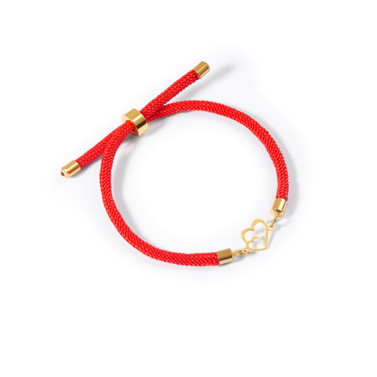 دستبند طلا بافت دو قلب گالری طلا پرسته