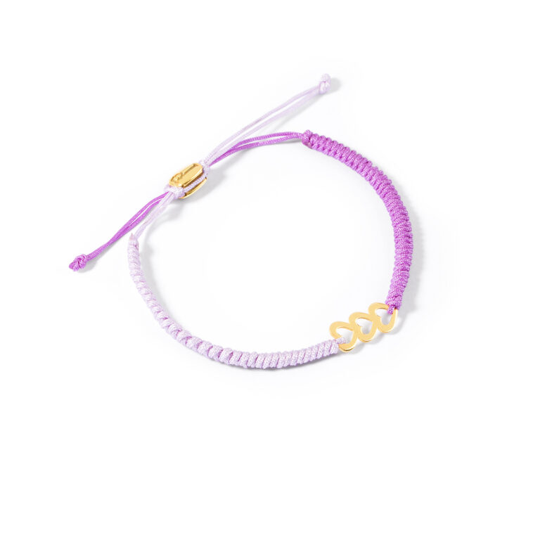 دستبند طلا بافت سه قلب گالری طلا پرسته