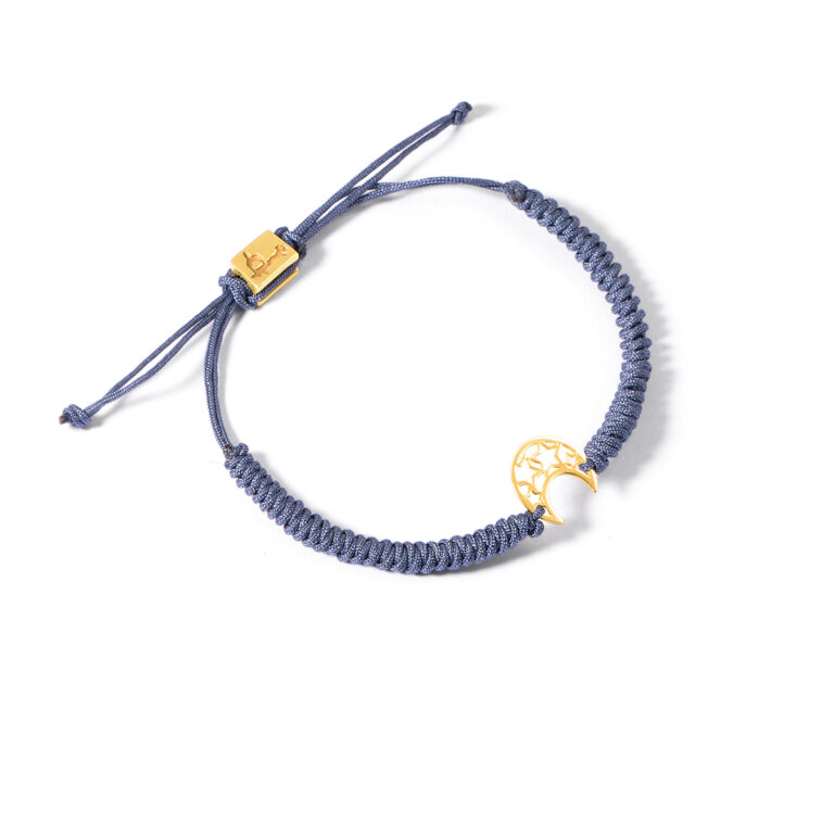 دستبند طلا بافت ماه و ستاره گالری طلا پرسته