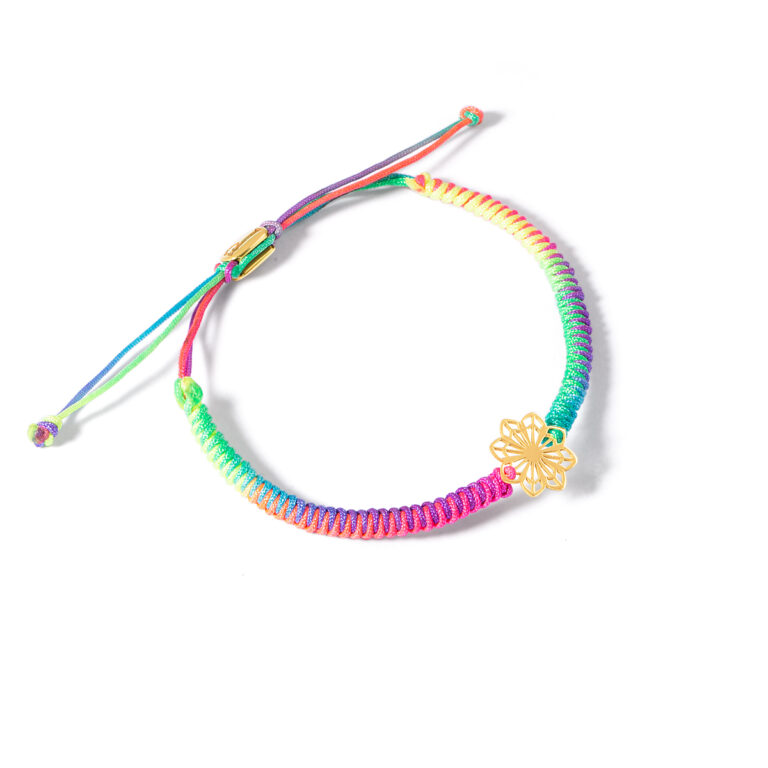 دستبند طلا بافت گل اسلیمی گالری طلا پرسته