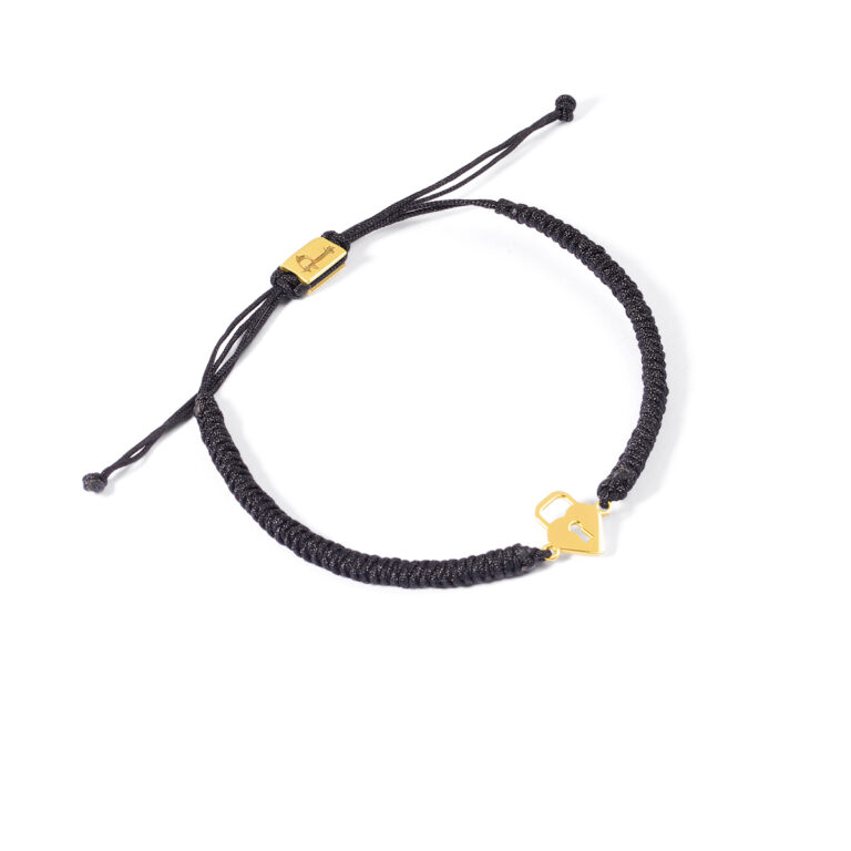 دستبند طلا بافت قفل قلب گالری طلا پرسته