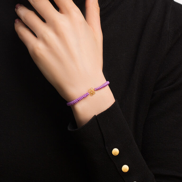 دستبند طلا بافت گل گالری طلا پرسته