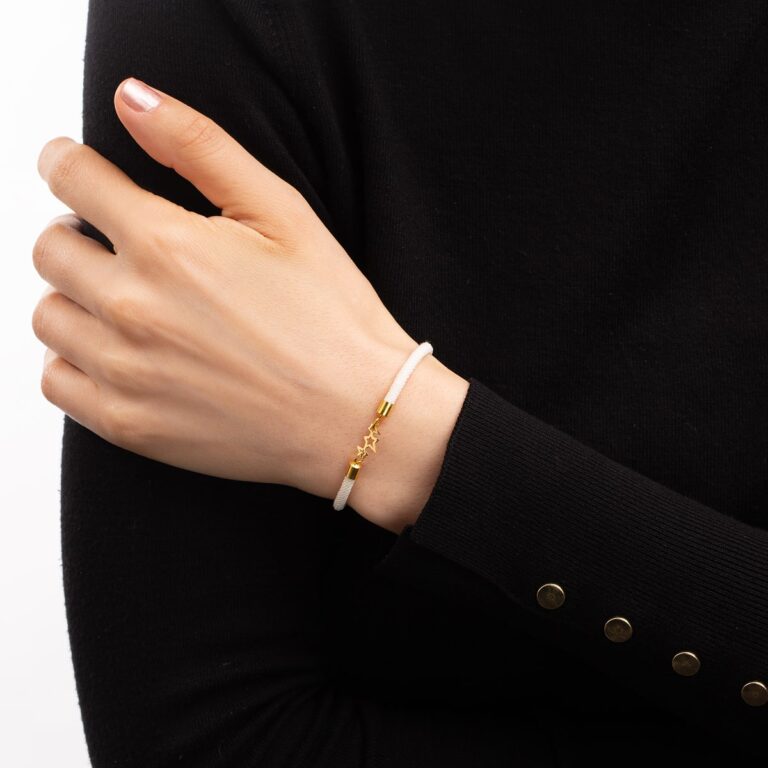 دستبند طلا بافت سه ستاره گالری طلا پرسته