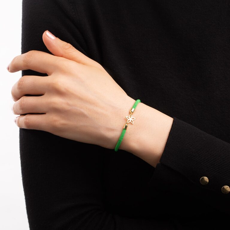 دستبند طلا بافت گل گالری طلا پرسته