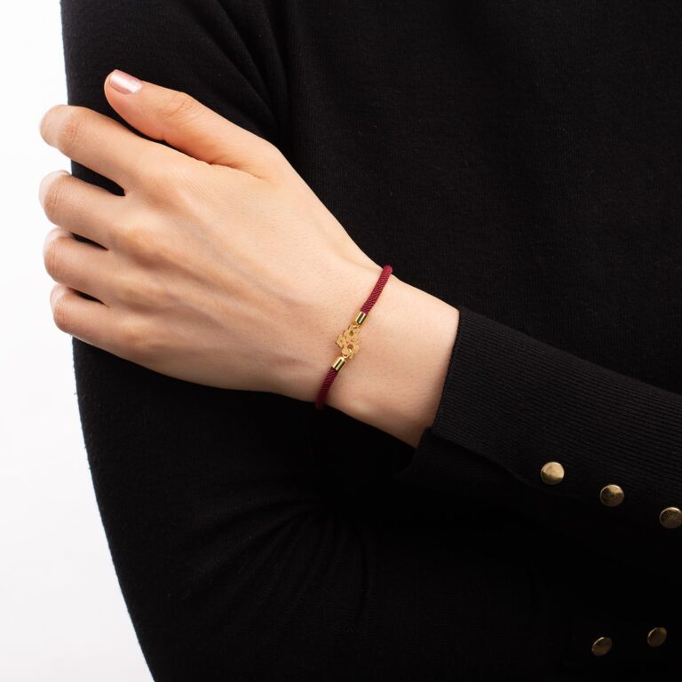 دستبند طلا بافت شکوفه گالری طلا پرسته