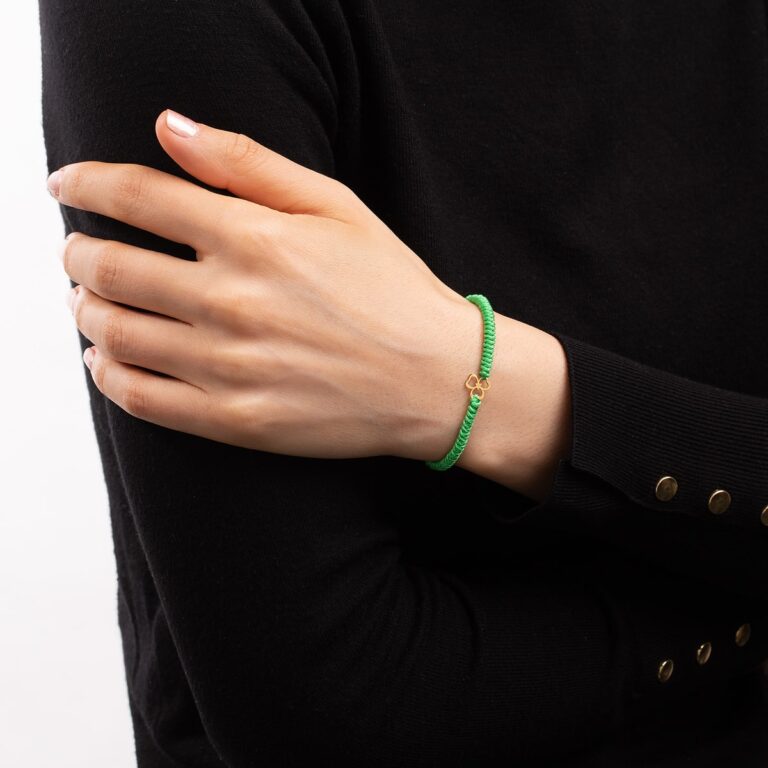 دستبند طلا بافت شبدر گالری طلا پرسته