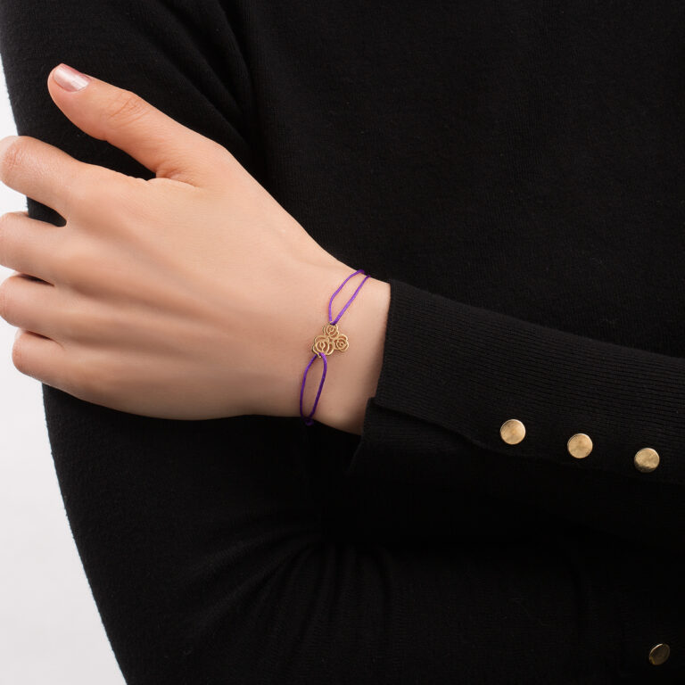 دستبند طلا بافت گل رز گالری طلا پرسته