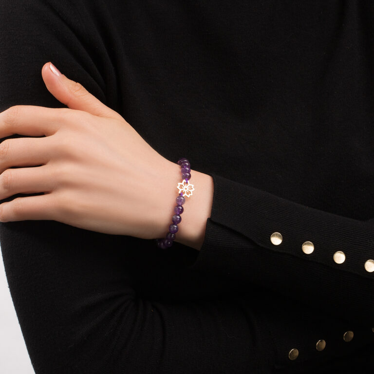 دستبند طلا سنگی گل گالری طلا پرسته