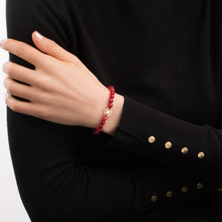 دستبند طلا سنگی گل گالری طلا پرسته