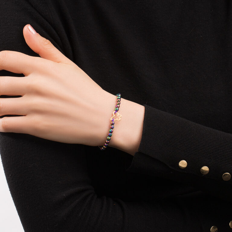 دستبند طلا سنگی پروانه گالری طلا پرسته