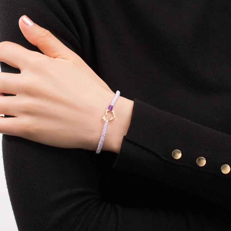 دستبند طلا بافت قلب گالری طلا پرسته