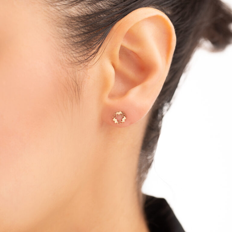 گوشواره طلا تک ستاره عشق گالری طلا پرسته