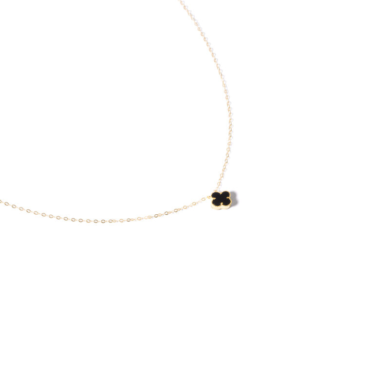 گردنبند طلا ونکلیف مشکی گالری طلا پرسته