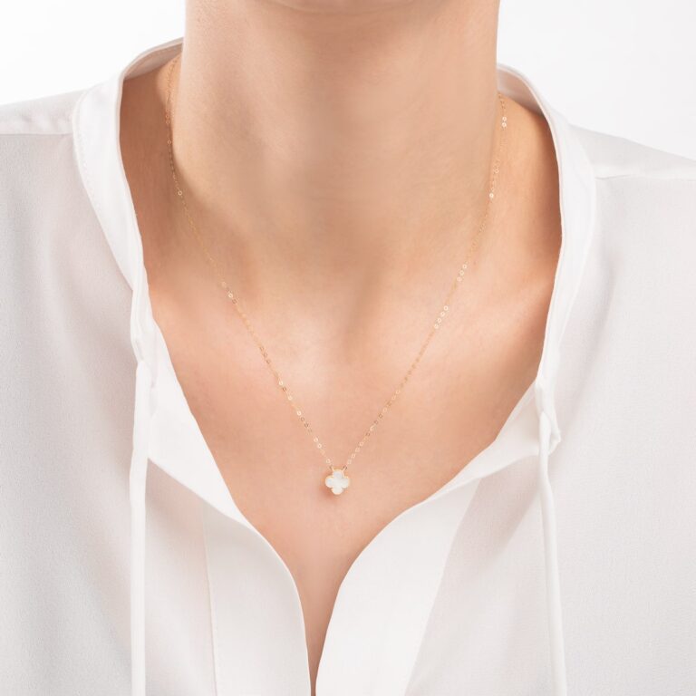 گردنبند طلا ونکلیف سفید گالری طلا پرسته