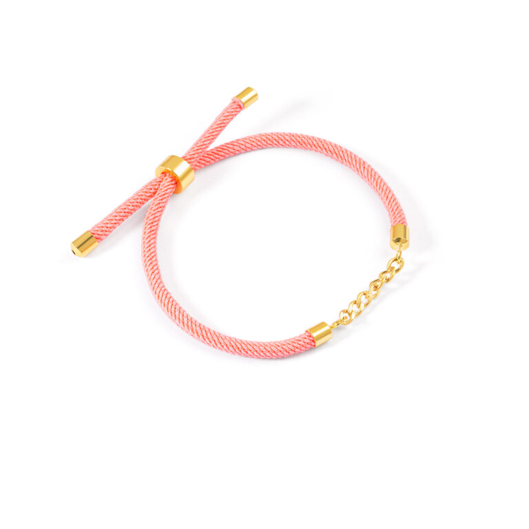 دستبند طلا بافت کارتیه صورتی گالری طلا پرسته