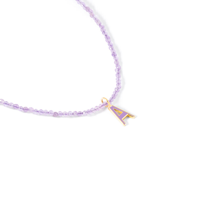 گردنبند طلا سنگی حرف A گالری طلا پرسته