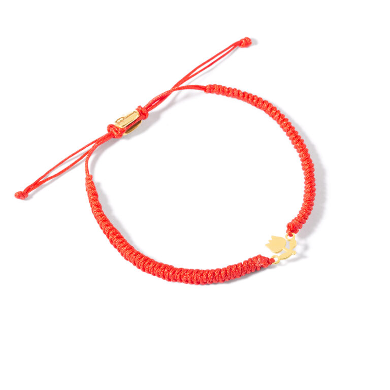 دستبند طلا بافت گل لاله گالری طلا پرسته