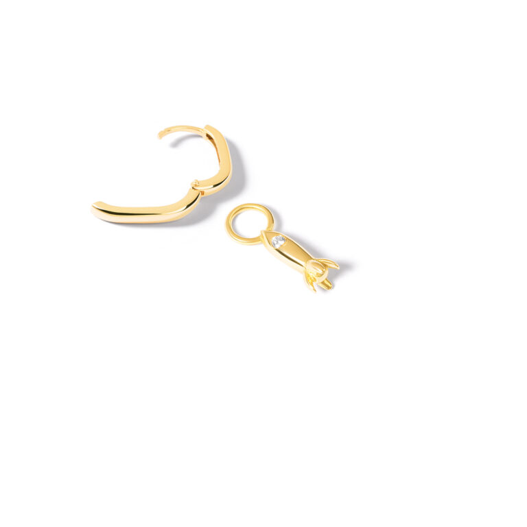 گوشواره طلا تک لنگه موشک پیوند گالری طلا پرسته