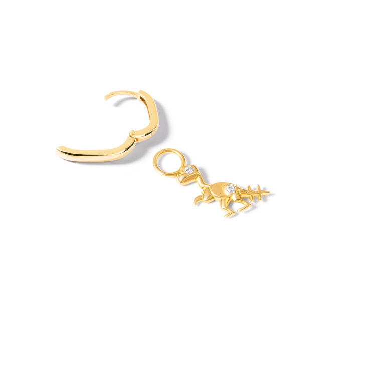 گوشواره طلا تک لنگه دایناسور پیوند گالری طلا پرسته