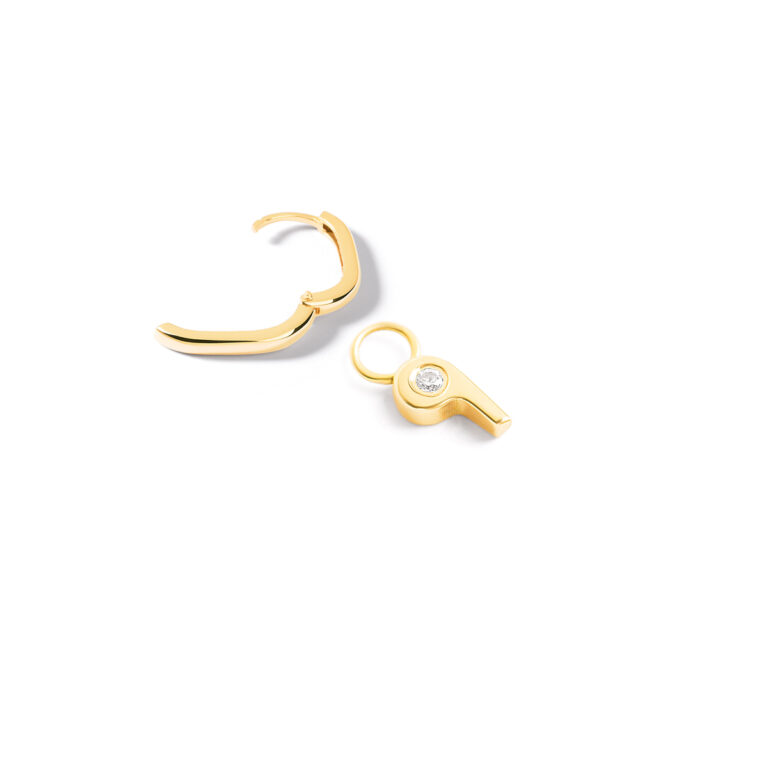 گوشواره طلا تک لنگه سوت پیوند گالری طلا پرسته