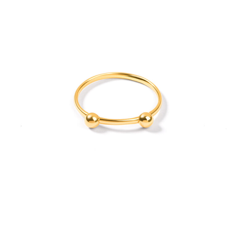 انگشتر طلا دو گوی گالری طلا پرسته