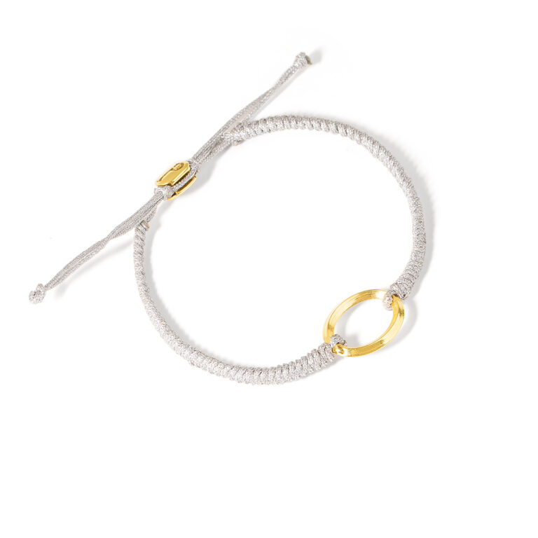 دستبند طلا بافت بیضی تو خالی گالری طلا پرسته