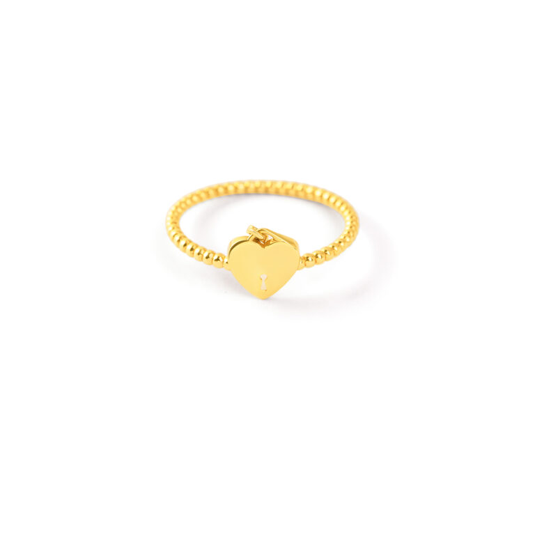 انگشتر طلا قفل قلب و کلید گالری طلا پرسته