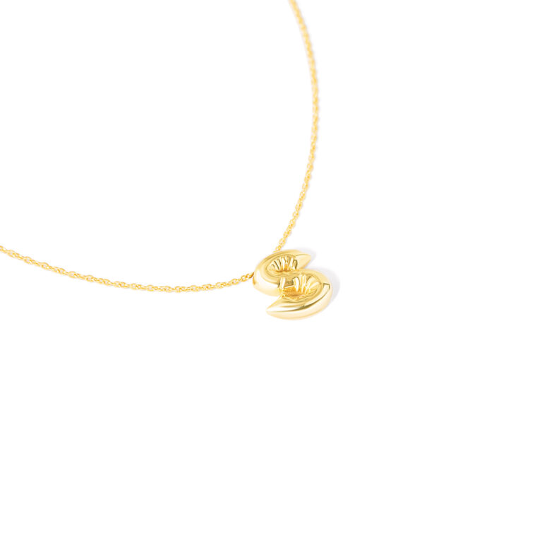 گردنبند طلا بادکنکی حرف S گالری طلا پرسته