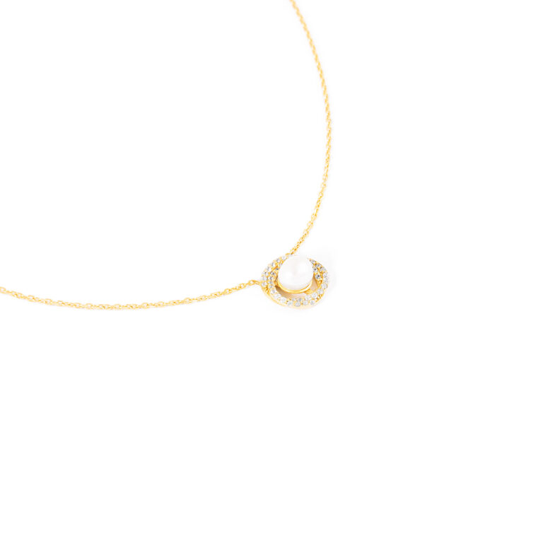 گردنبند طلا مروارید نگین دار پارلو گالری طلا پرسته