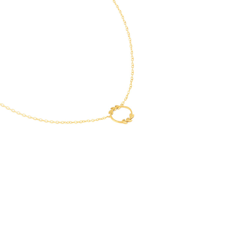 گردنبند طلا حلقه برگ گالری طلا پرسته