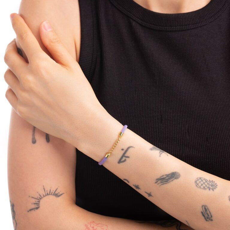 دستبند طلا بافت کارتیه بنفش گالری طلا پرسته